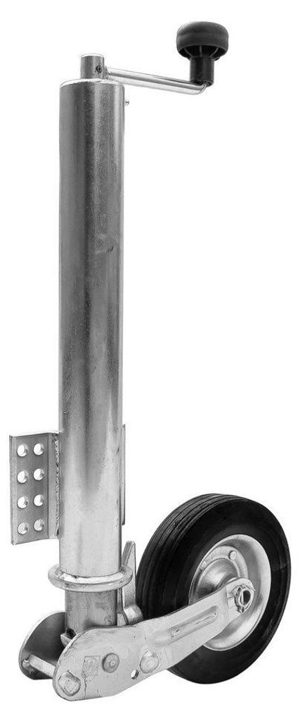 WINTERHOFF Automatik Stützrad VK60-KH-200VBB 250 kg, Rohr 60 mm, Höhe 560-1030 mm, Platte 130x105, Bohrung 11 mm, mit Griff, für Anhänger