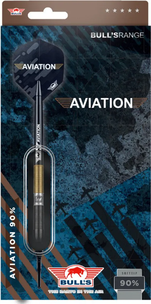 Bulls Aviation Softdarts 20g en 90% Tungstène avec grip haute densité