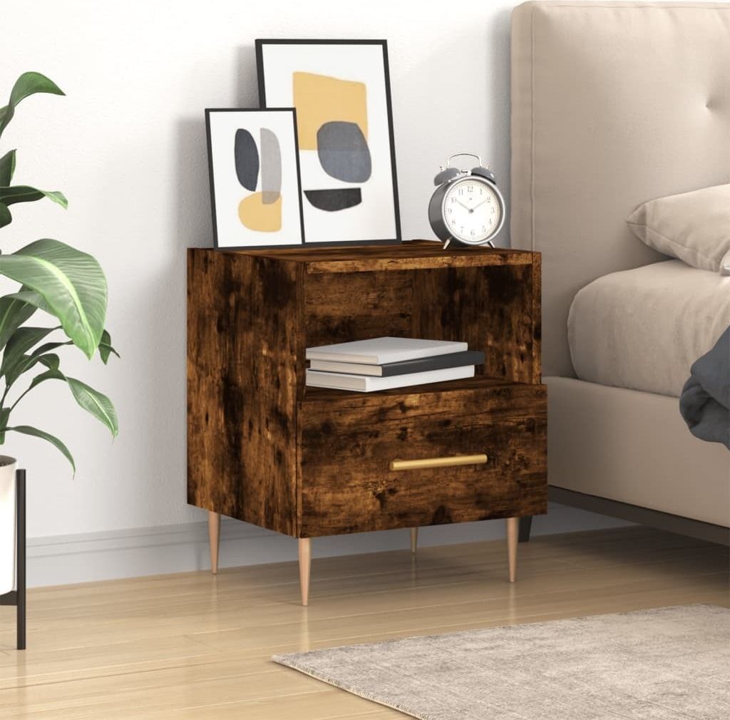 Maison Exclusive - Nachttisch Räuchereiche 40x35x47,5 cm Holzwerkstoff