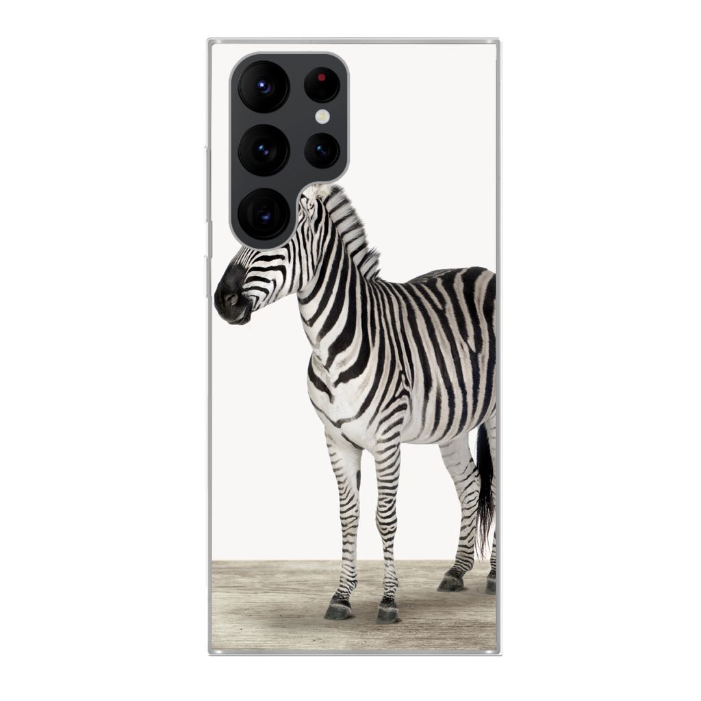 MuchoWow Handyhülle Schutzhülle Hülle für Samsung Galaxy S22 Ultra Zebra - Mädchen - Tiere - Kinder - Jungen Silikon Softcase Handy Hülle -...