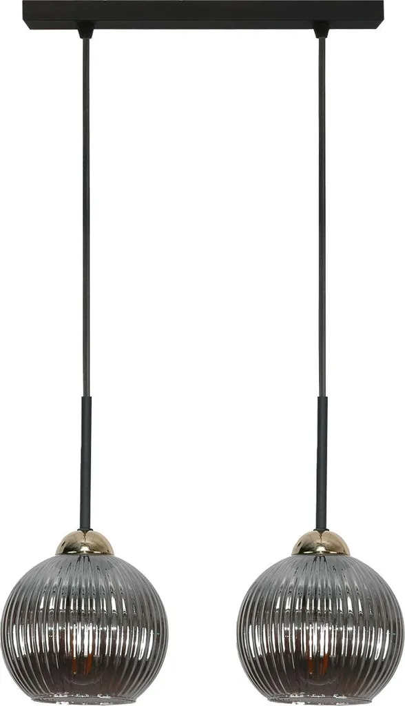 Suspension Plafonnier Verre Graphite Noir Design Vertical Moderne