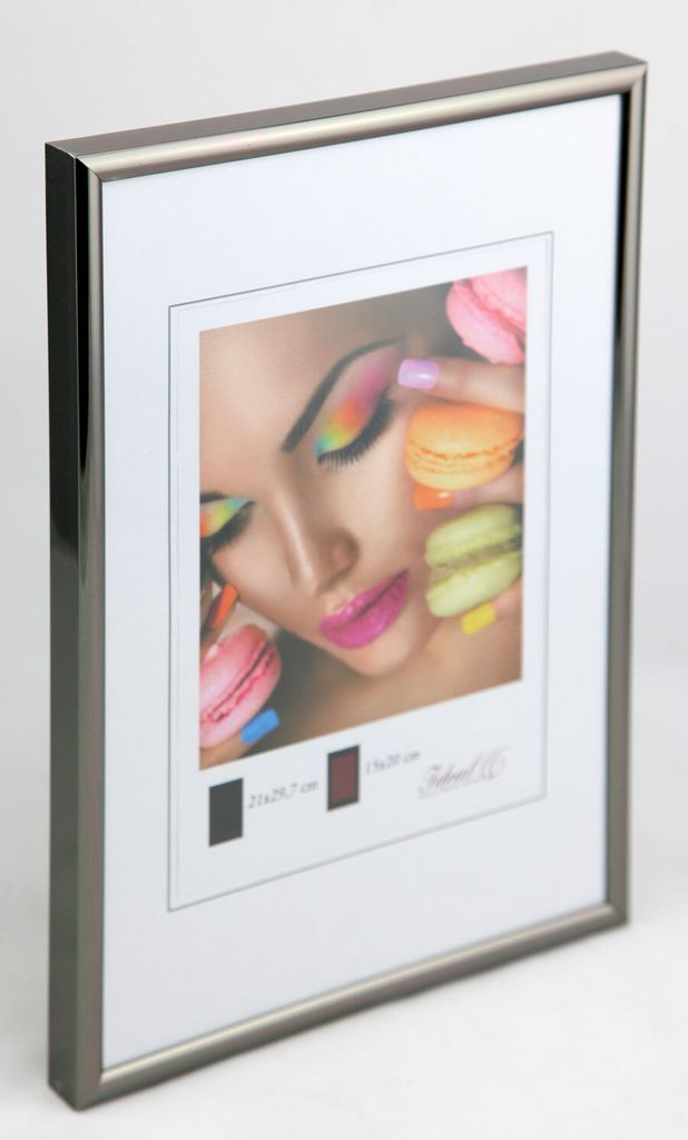 Ideal Life Kunststoff Bilderrahmen Wanddeko Collage Poster Bilder Foto Rahmen - Farbe: Stahl | Format: 20x20