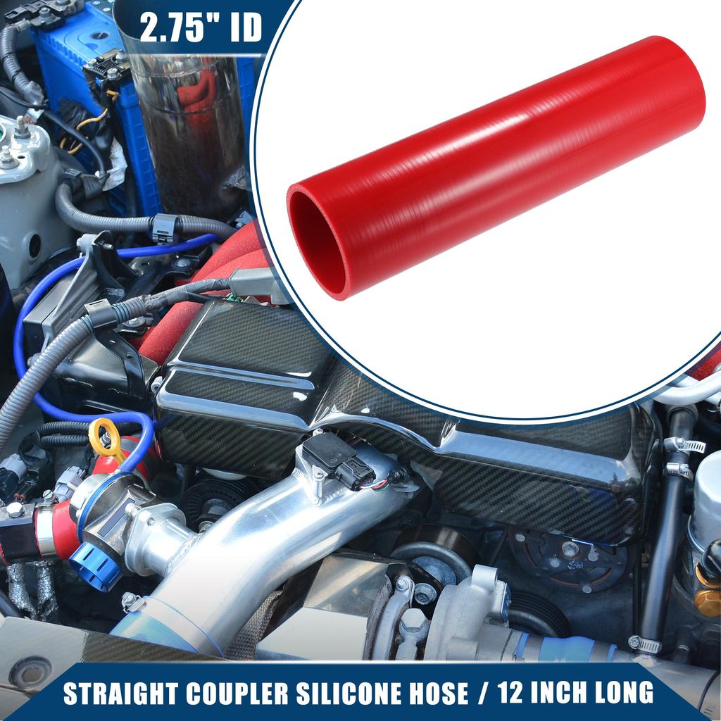 Autokupplung Silikonschlauch/Innen für Auto/Langlebig 2,75" ID / 1 Stück Rot