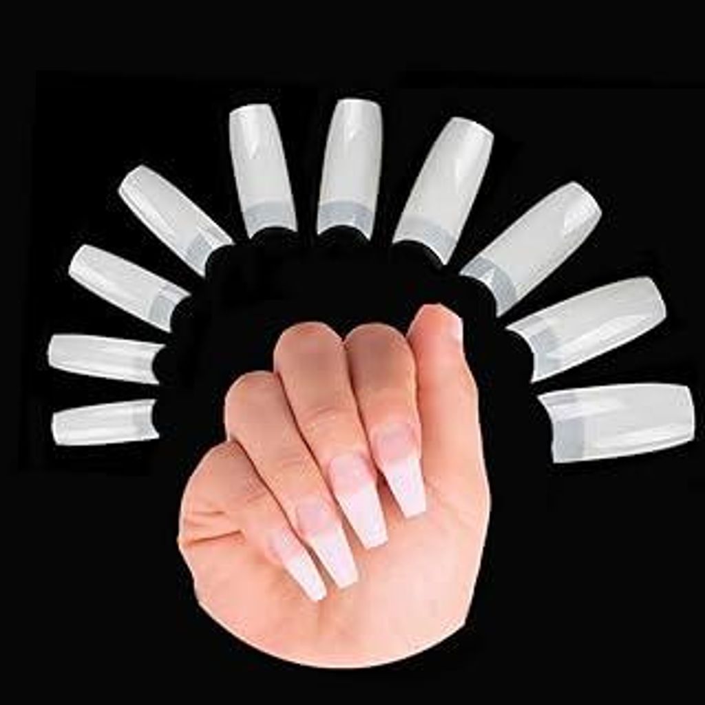 500 Stück Acryl Falsche Künstliche Nägel Tips, Natürliche Kunst Gefälschte Nägel Tipps Fake Nail Tips für Damen