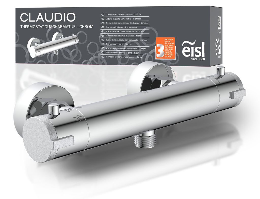 eisl CLAUDIO Duscharmatur mit Thermostat, Thermostat, Mischbatterie Dusche, Duschthermostat