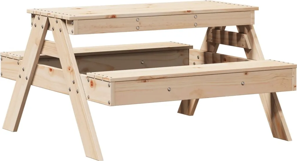 Tavolo Picnic Bambini Legno Pino 88x97x52 cm - Massello da Esterno