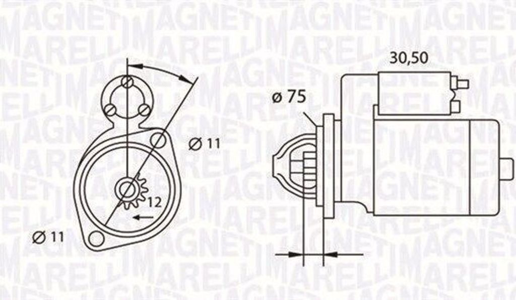 MAGNETI MARELLI 063523627010 Starter Anlasser 1,4kW für FIAT CROMA (194) 12V
