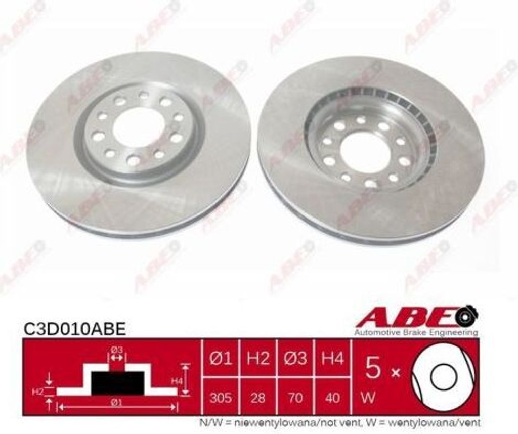 2x ABE VORNE Bremsscheibe für ALFA ROMEO 159 Sportwagon 939 Produktbild 