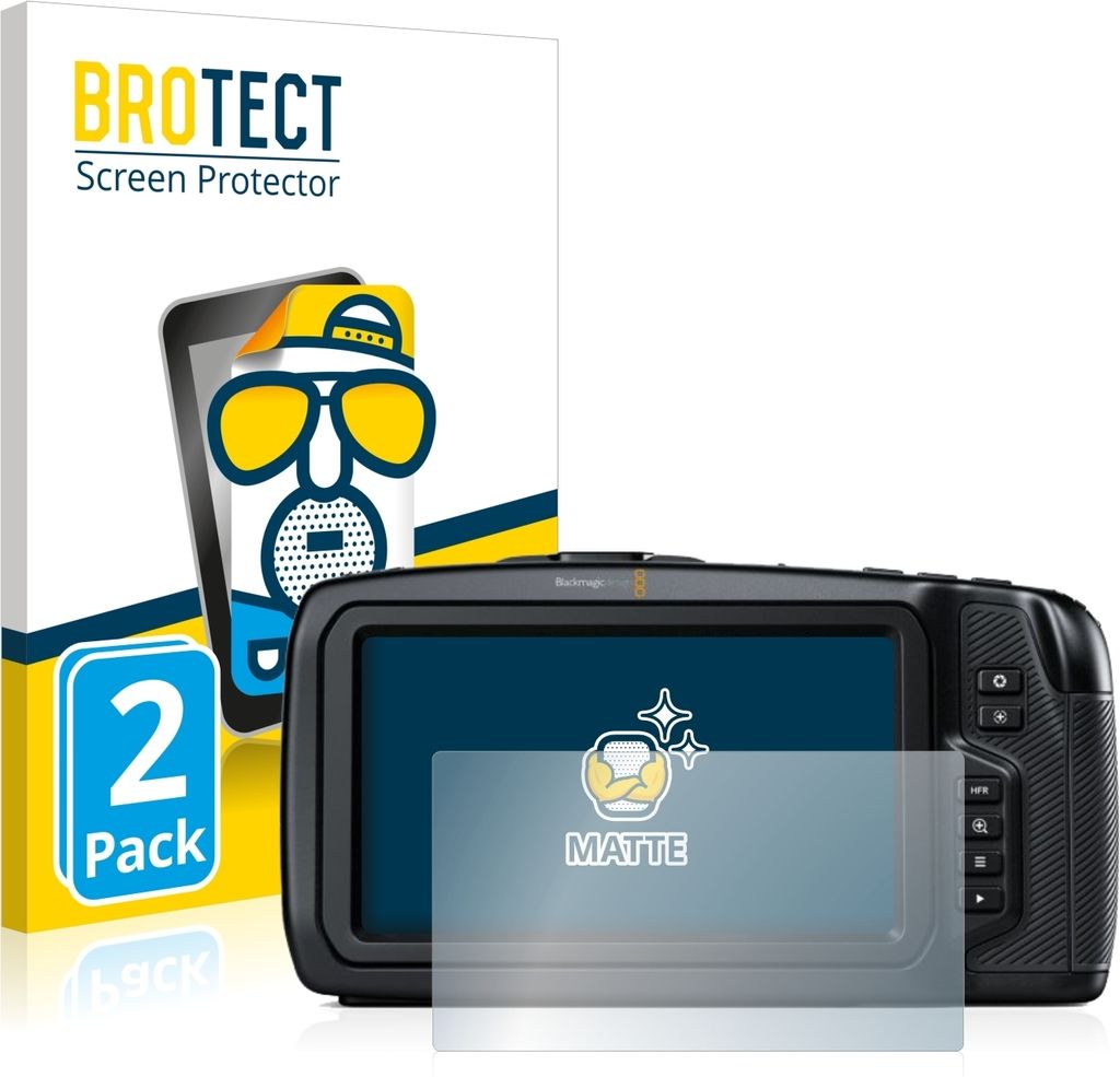 2x BROTECT Schutzfolie für Blackmagic Pocket Cinema Camera 6K Displayschutz Displayschutzfolie Folie Matt Entspiegelungsfolie