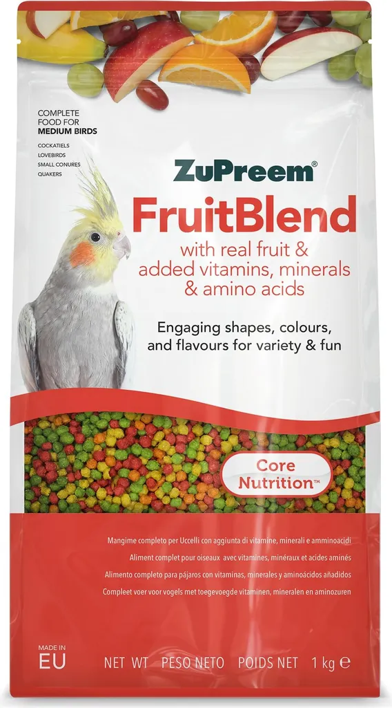 ZuPreem Multifrucht 1kg per Pappagalli Medi | Alimento Completo Frutta
