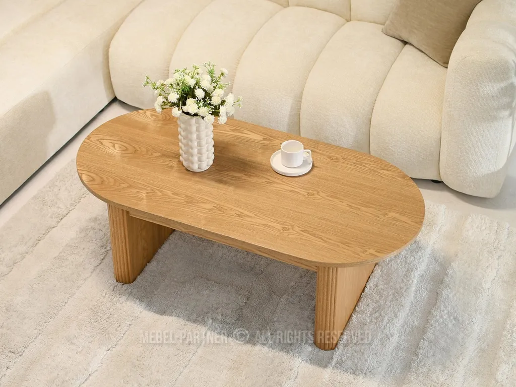 Table basse de salon bois chêne CENDRY - Table rectangulaire design chic