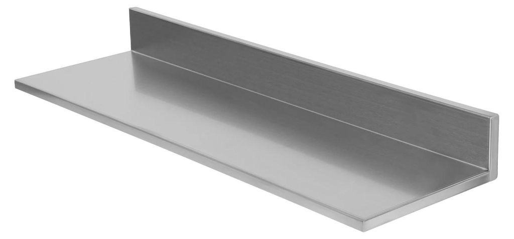 Wandregal 2er-Set - Badezimmerregal / Aufbewahrungsregal - Wandmontage - Edelstahl - 1 Ebene - Für Küche/Bad/Vorratskammer - Silber