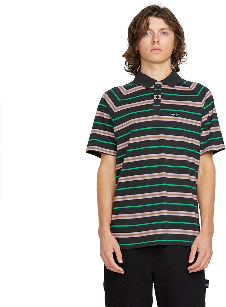 Volcom Edges Polo Kurzarmhemd Schwarz S Mann Schwarz S