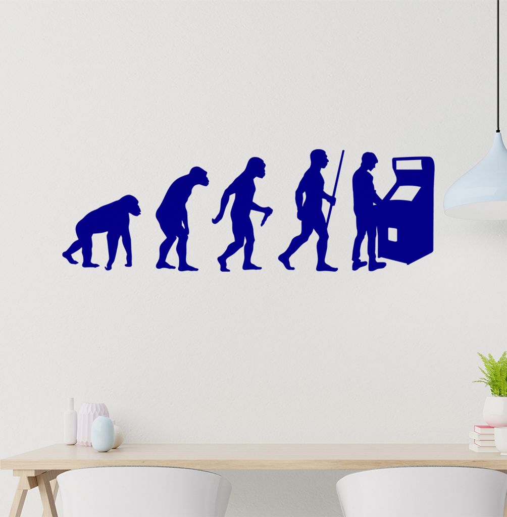 Spielautomat Evolution Wandtattoo Wandaufkleber Wall Sticker - Dekoration, Küche, Wohnzimmer, Schlafzimmer, Badezimmer