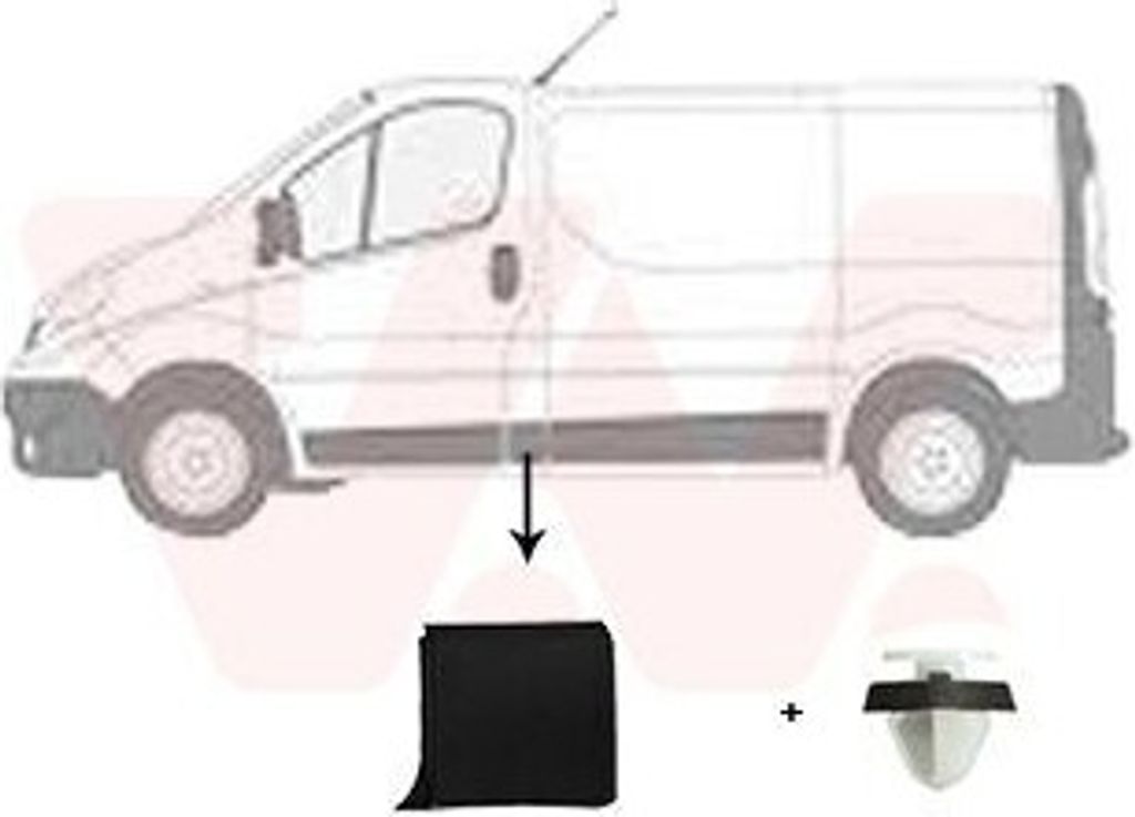 VAN WEZEL 4396423 - OE 6000618702 Zierleiste, Seitenwand links für Talento, Vivaro (X82), Vivaro B (X82), Trafic III (JG), Trafic III (FG)