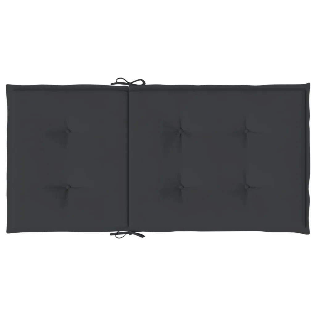 vidaXL Cuscini per sedie da giardino per schienale basso 6 pezzi nero 100x50x3cm - 6