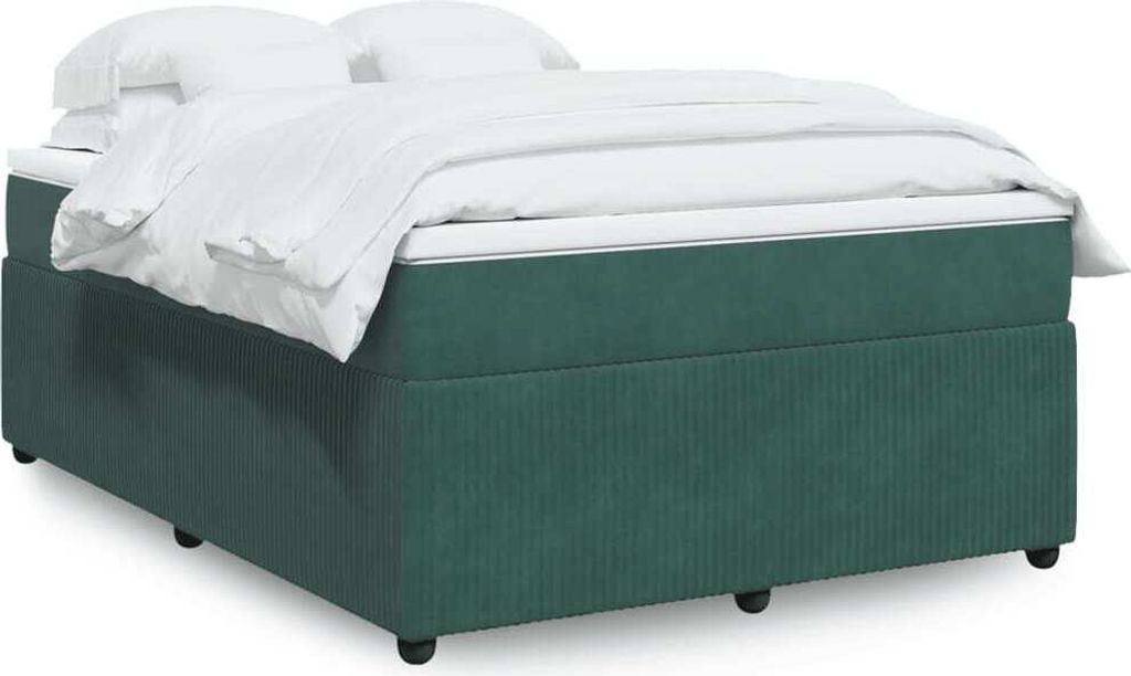 Maison Exclusive - Boxspringbett mit Matratze Dunkelgrün 160x200 cm Samt