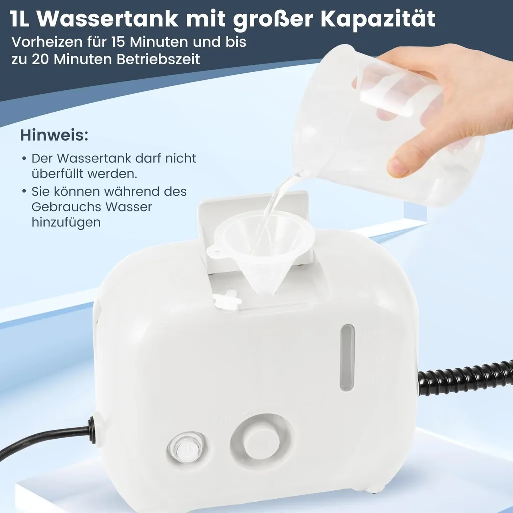 Nettoyeur Vapeur 1600W Chauffe Rapide 10s et Réservoir Rechargeable de 1 Litre - 7