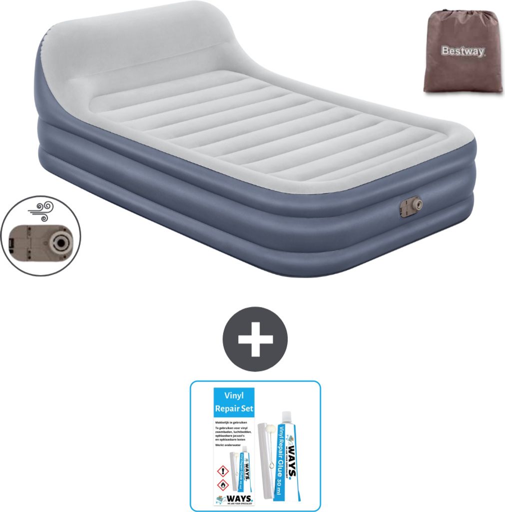 Bestway Luftmatratze - 2-Personen - 152 x 226 x 46 cm - Grau - Inklusive Zubehör