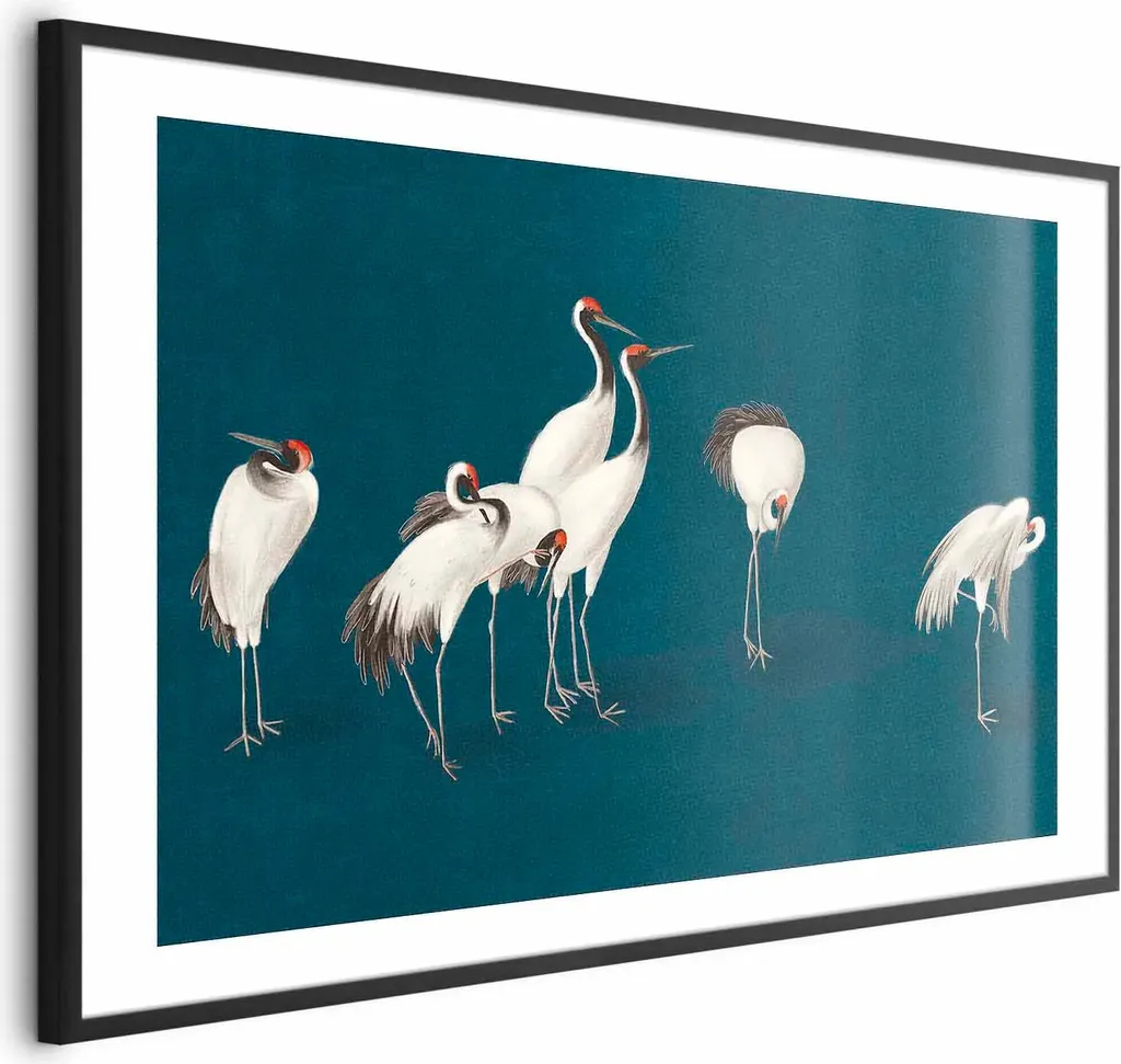 Poster Serata in riva al laghetto 90x60 cm con cornice nera con margine