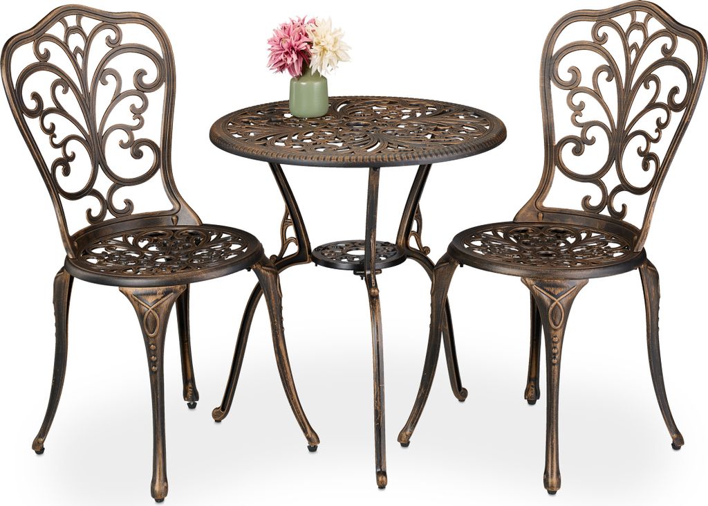Ensemble de mobilier de jardin Relaxdays, 3 pièces (table Image du produit 