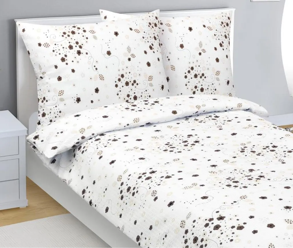Housse de couette crêpe de lin 140x220 cm et sa taie 70x90 bicolore chic