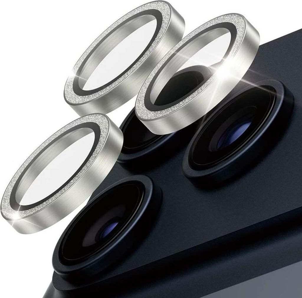 PanzerGlass Hoops Glitter gehärtetes Schutzfolie für iPhone 17 Pro, 17 Pro Max, 16 Pro, 16 Pro Max - silber