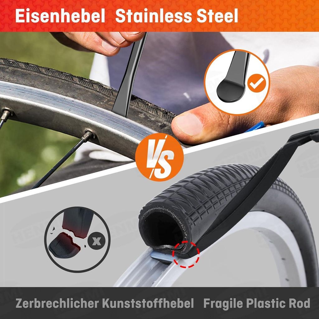 Cleminsta Fahrrad Flickzeug - 12 Leimlose Reifenpatches Für Schnelle Reparatur