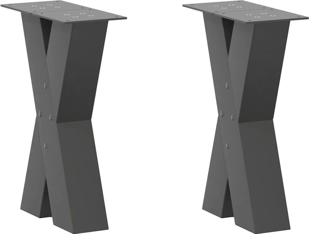 Couchtischbeine X-Form 2 Stk. Anthrazit 28x(42-43) cm Stahl