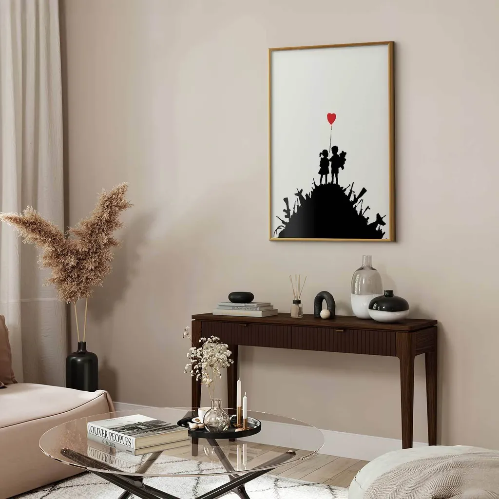 Quadro Battlefield 60x90 Cornice Dorata Design Minimal - Home Decor - 2