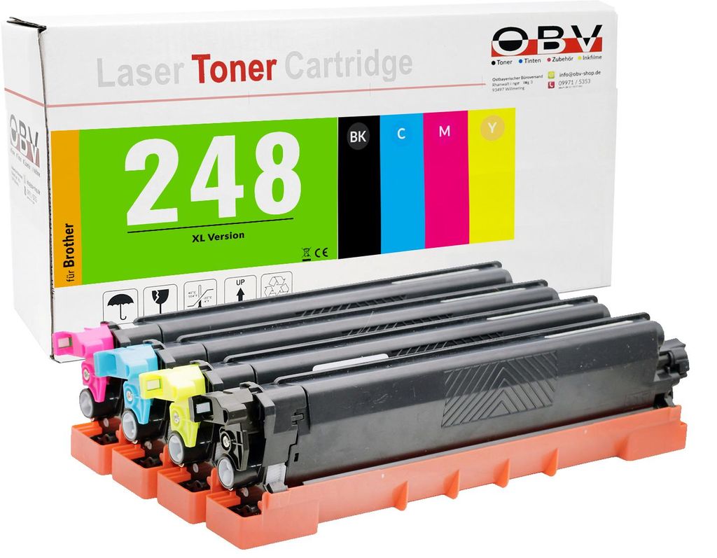 OBV Toner 4er Set XL kompatibel mit Brother TN-248 - Produktbild 