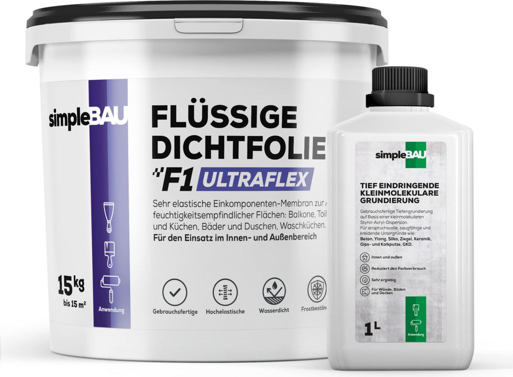 SimpleBau Flüssigfolie Dichtfolie F1 Ultraflex 15 KG, Produktbild 