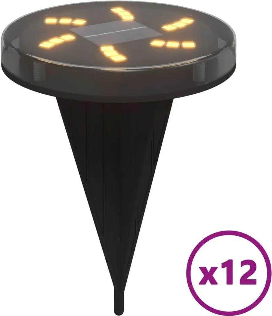 Éclairage solaire pour allée de jardin et pelouse Blanc chaud 12 pcs
