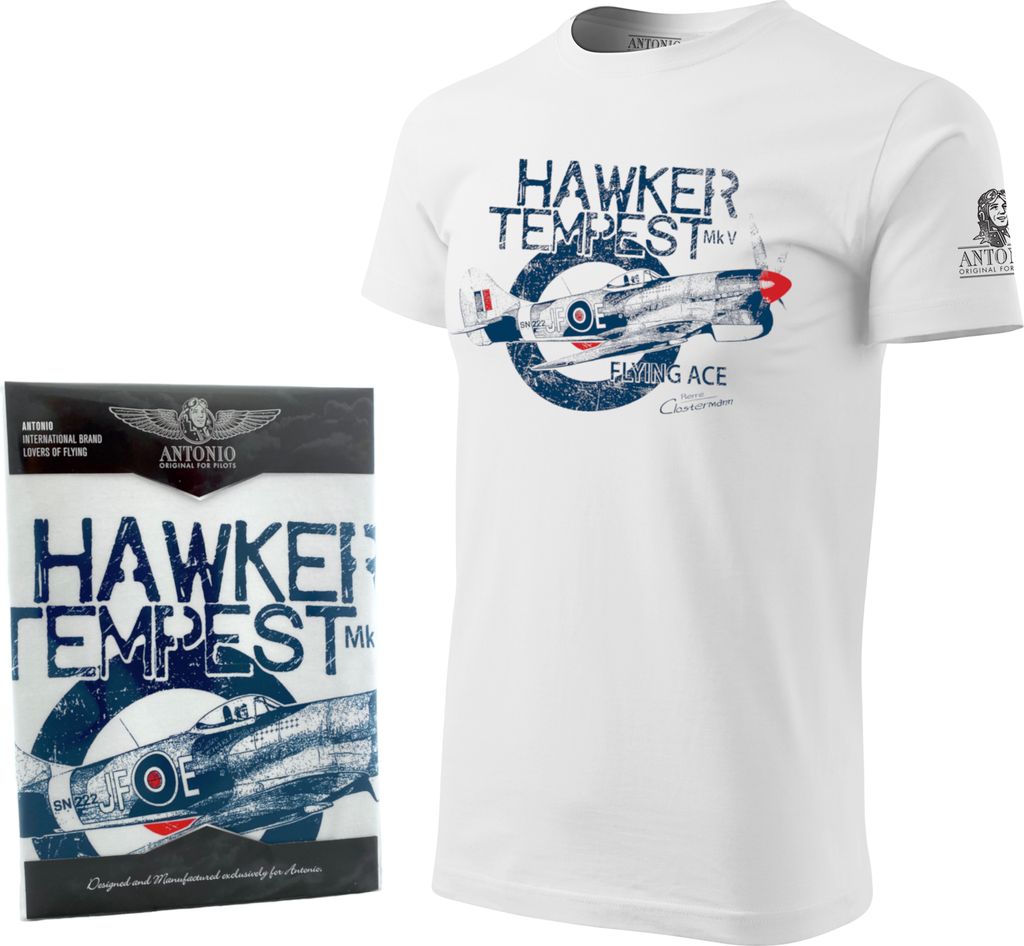 T-Shirt mit einem RAF-Kämpfer HAWKER TEMPEST (S)