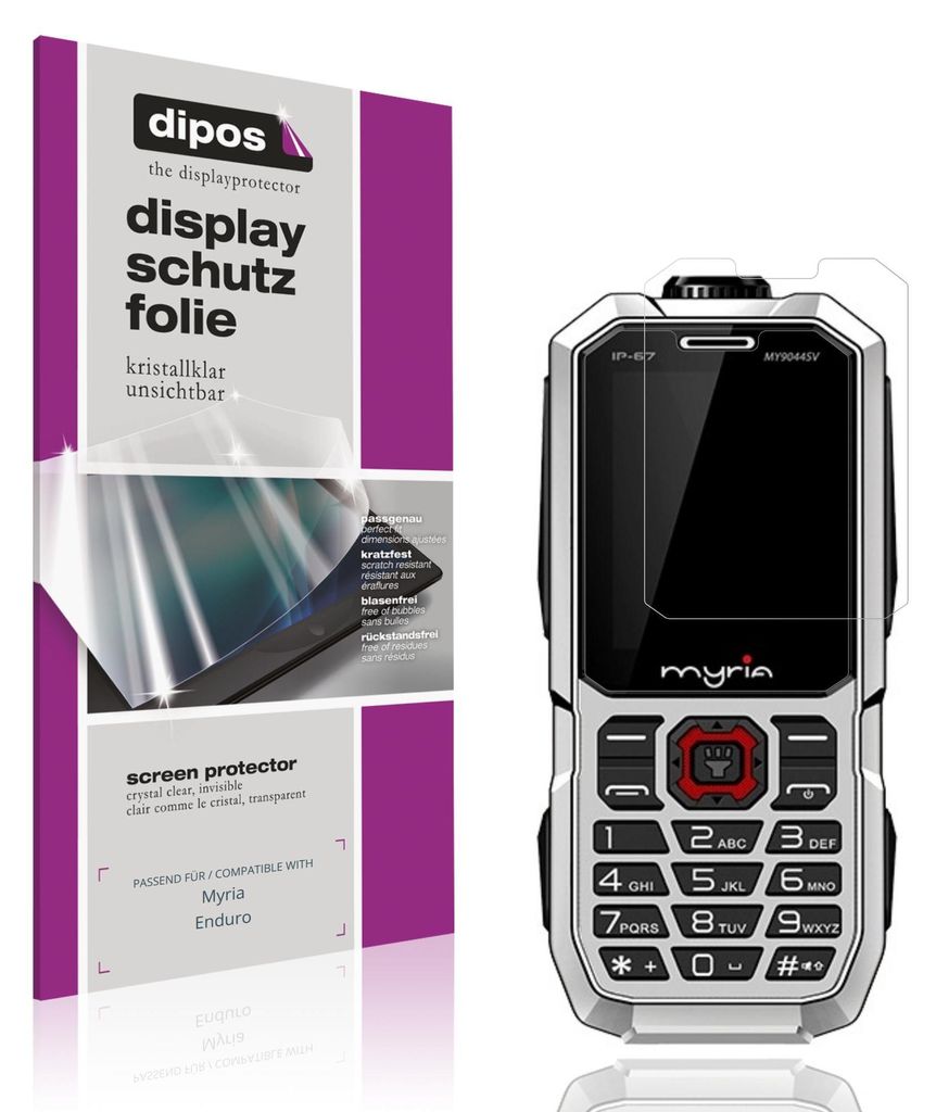 4x Schutzfolie für Myria Enduro klar Displayschutzfolie Folie Display Schutz dipos
