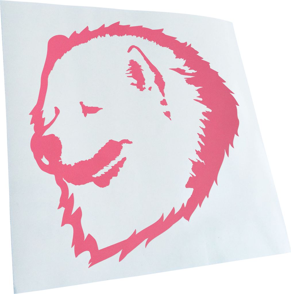 Kiwistar - Autoaufkleber - Samoyed Hund - Hellrosa - 24x22cm - Aufkleber für Auto, Laptop, Fahrrad, LKW, Motorrad Mehrfarbig JDM Decal Racing