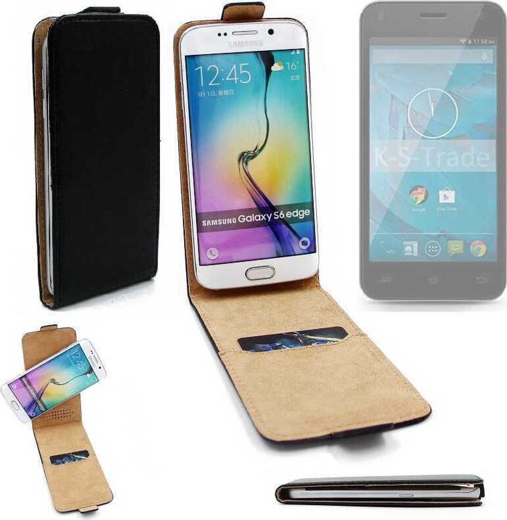 K-S-Trade Schutzhülle Handyhülle kompatibel mit Qilive Q.4868 Flipstyle 360° Smartphone Tasche, schwarz, Case Flip cover