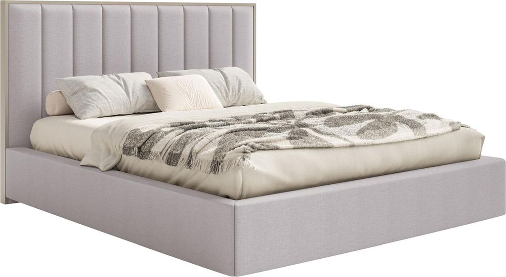 Selsey Togents - Polsterbett 160x200 mit Chenillebezug, Bettkasten und LED, Grau