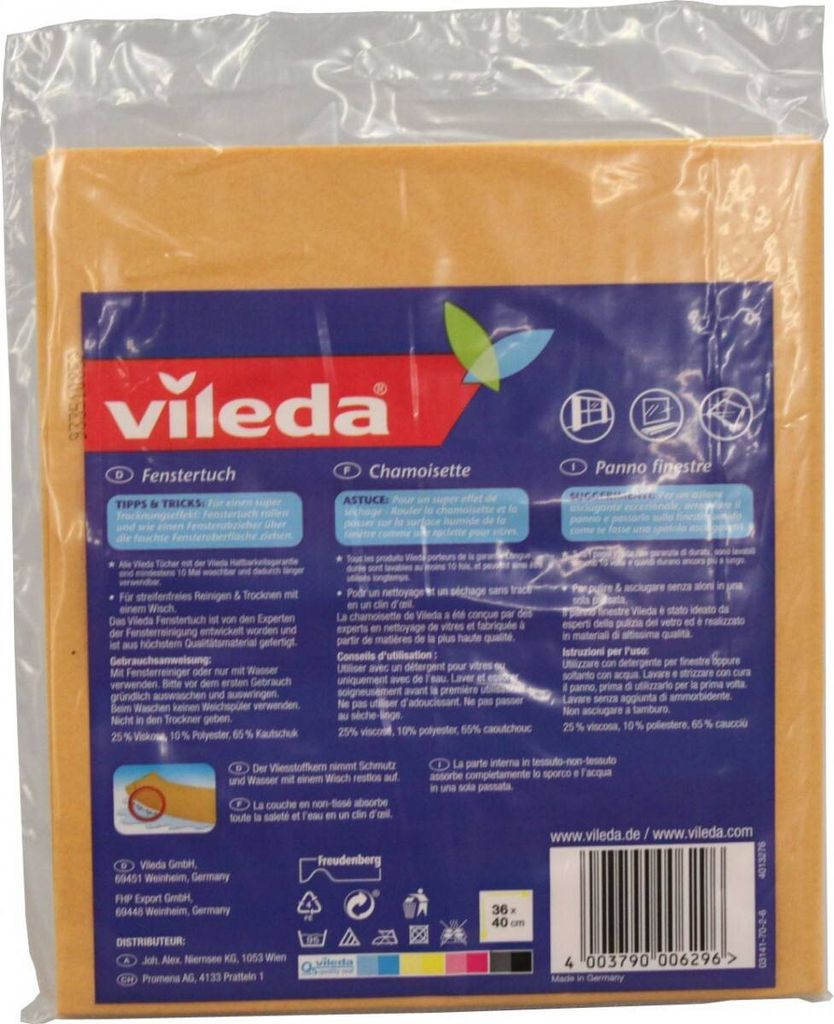 VILEDA Utěrka na okna +30% mikrovlákno 39x36cm Obrázek produktu 9
