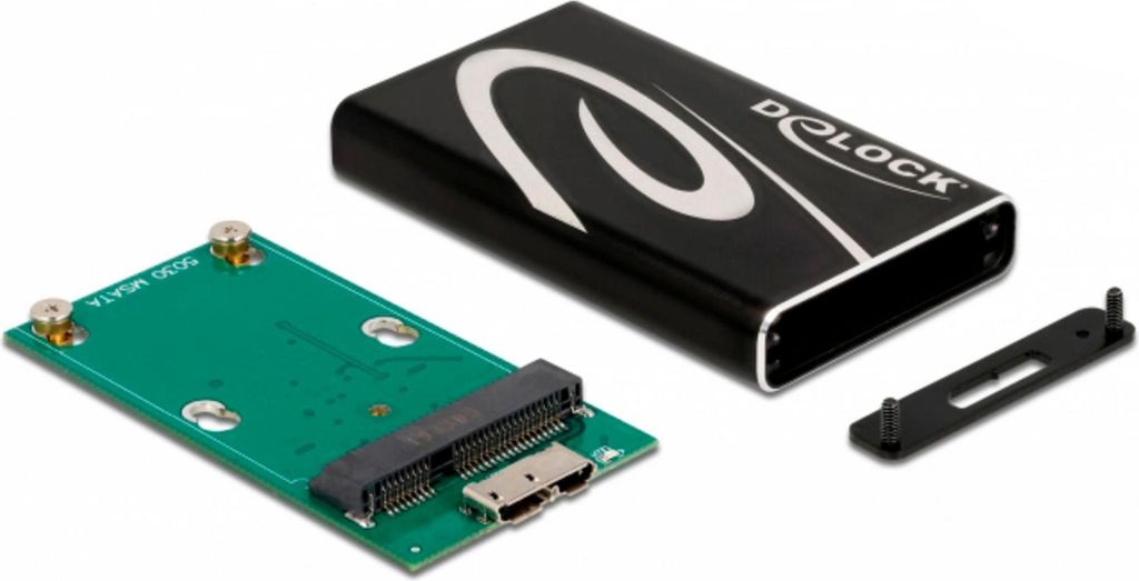 DeLOCK Externes Gehäuse SuperSpeed USB für mSATA SSD, Laufwerksgehäuse