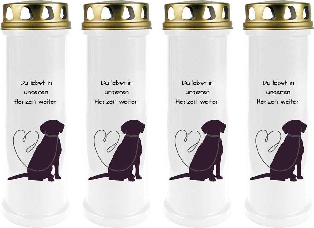 Grabkerze Weiß 4er Pack, Brenndauer: 100 Stunden ( je Kerze Produktbild 
