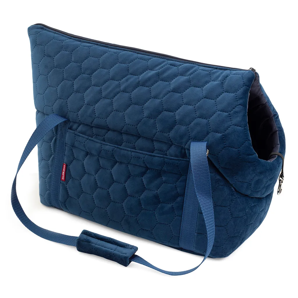 Borsa a Tracolla Animali 10kg Suede Blu Scuro | Trasportino Soft Velvet - 15