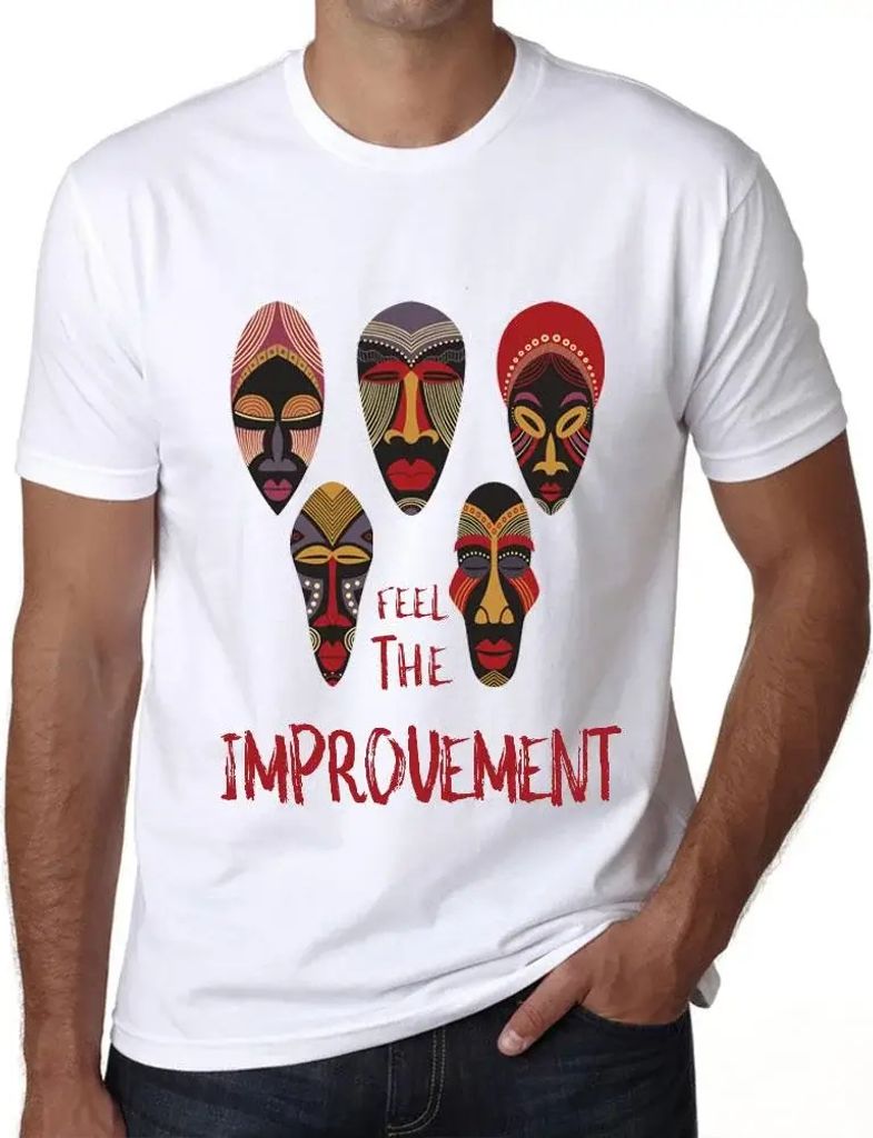 Herren Grafik T-Shirt Die Einheimischen spüren die Verbesserung – Native Feel The Improvement – Öko-Verantwortlich Vintage Jahrgang Kurzarm L...