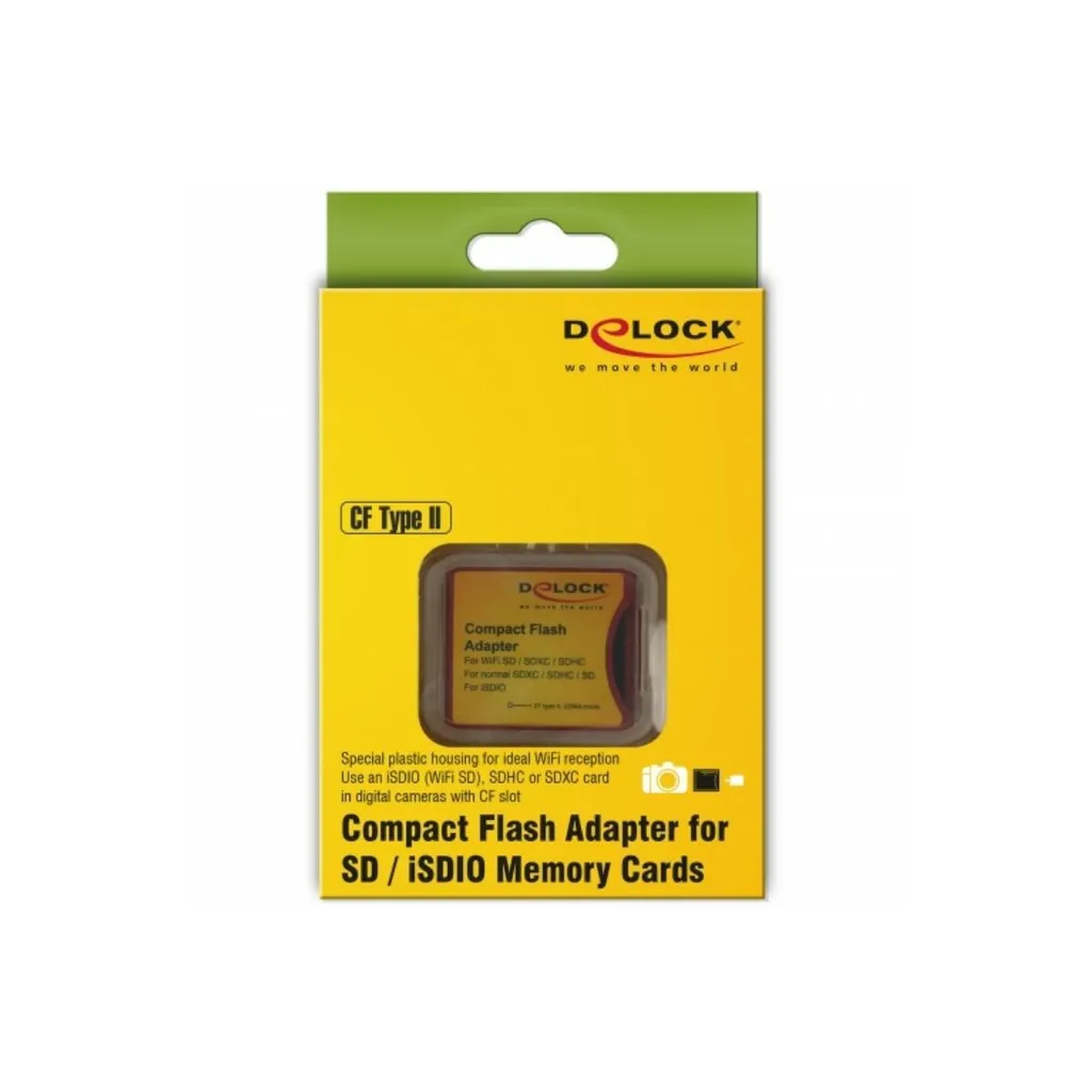 Adaptateur Compact Flash vers SDHC Delock avec Slot Type II Robuste