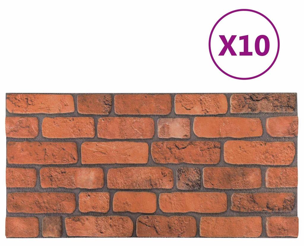 vidaXL Wandpaneele 10 pcs Terrakotta 100 x 50 cm EPS-Schaum