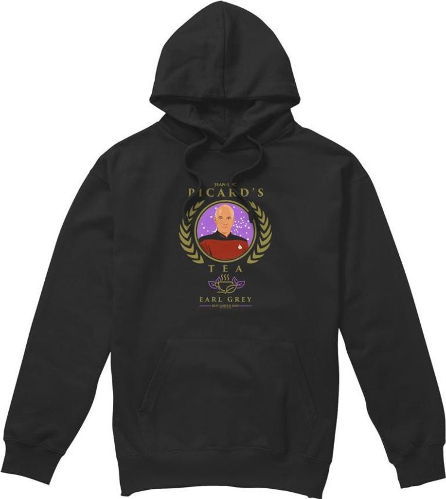 Star Trek: The Next Generation - "Tea. Earl Grey. Hot" Kapuzenpullover für Herren TV8240 (XL) (Schwarz)