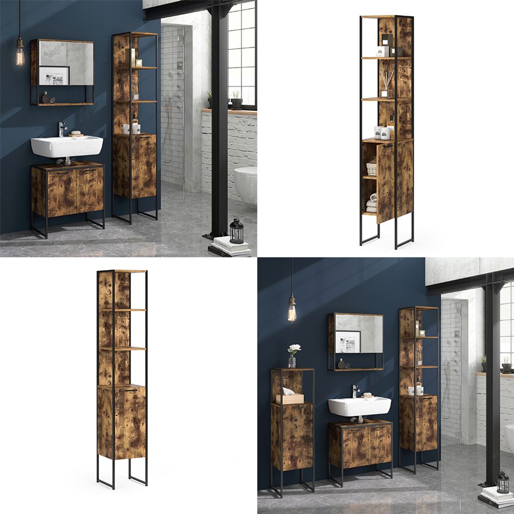 Vicco Szafka łazienkowa Fyrk, 33 x 185 cm, Rustykalny Zdjęcie produktu 8