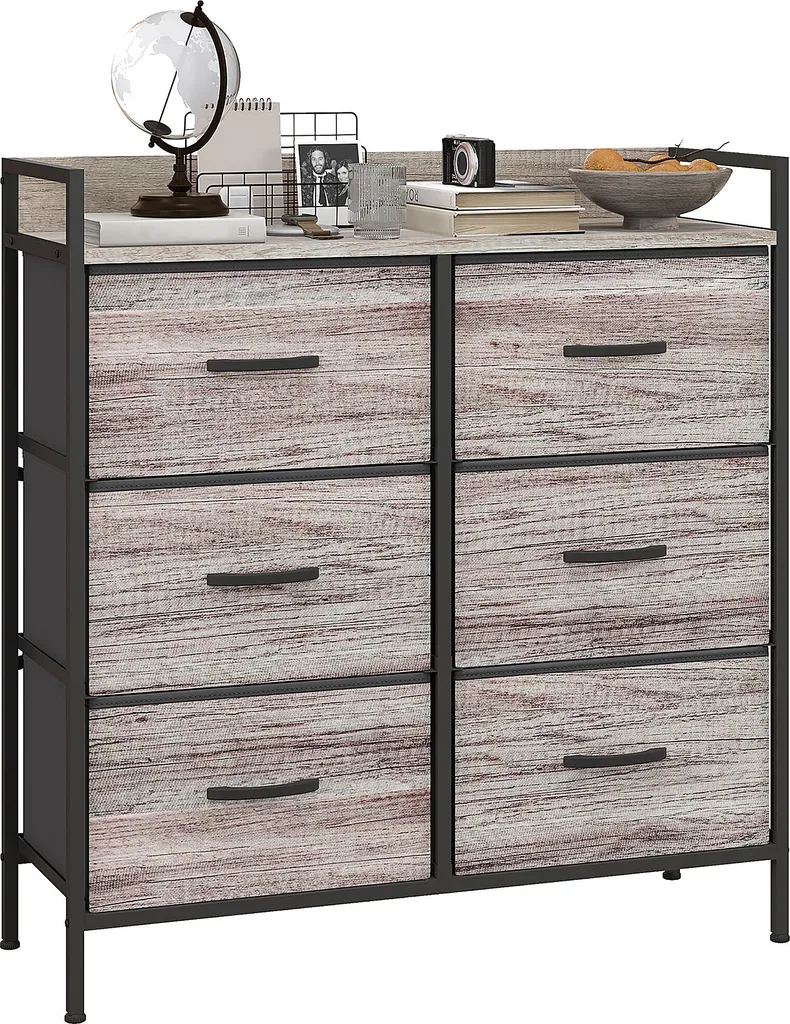 Organisateur de Vêtements 6 Tiroirs pour Chambre d'Enfant ou Adulte Gris