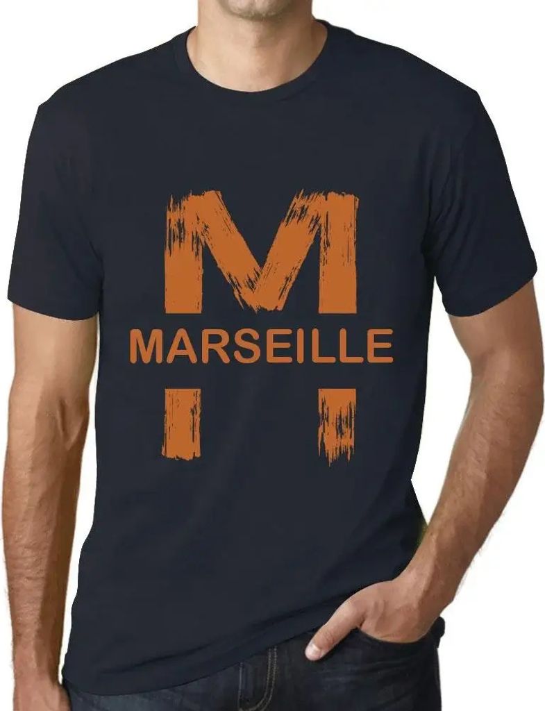 Herren Grafik T-Shirt Marseille Öko-Verantwortlich Vintage Jahrgang Kurzarm Lustige Druck Geburtstag Geschenk Mann