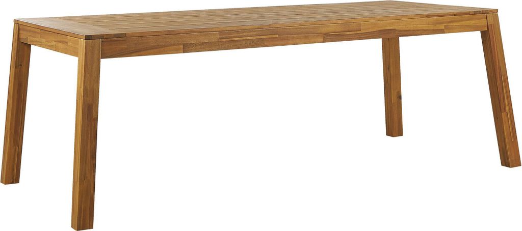 BELIANI Gartentisch Hellbraun Akazienholz rechteckig 210 x 90 cm Rustikaler Stil Terrasse Esszimmer Wohnzimmer Terrasse Möbel
